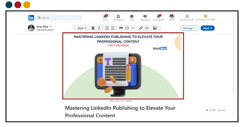 Selecting and Optimizing a Cover Image for How to Write Article on LinkedIn