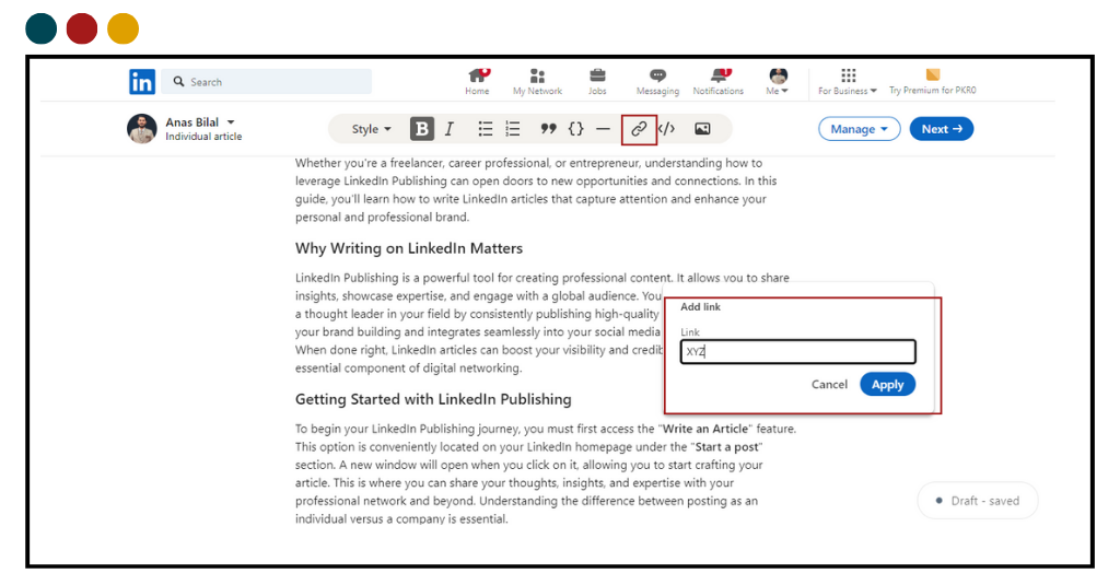 Leveraging Links and Snippets for Added Value for How to Write Article on LinkedIn